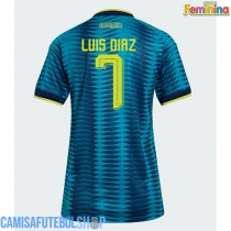 Camisa de time de futebol Colômbia Luis Diaz #7 Replicas 2º Equipamento Feminina Mundo 2026 Manga Curta